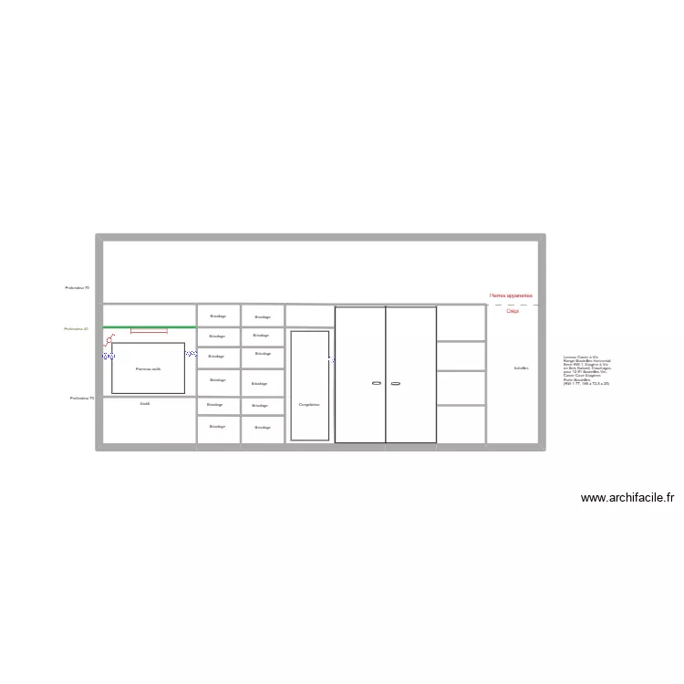 Mur du garage coté gauche 2. Plan de 30 et 22 m² Mur du garage coté gauche 2. Plan de 30 et 22 m²