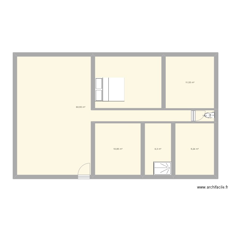 Maison Ambes. Plan de 6 pièces et 100 m2