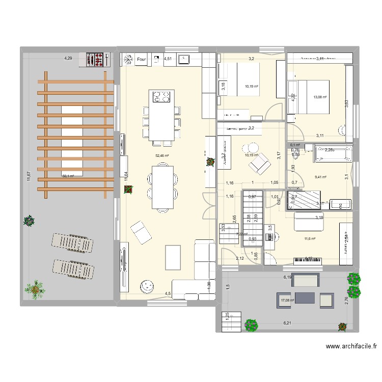 Maison Pfaffenheim plan modifié v5. Plan de 10 pièces et 181 m2