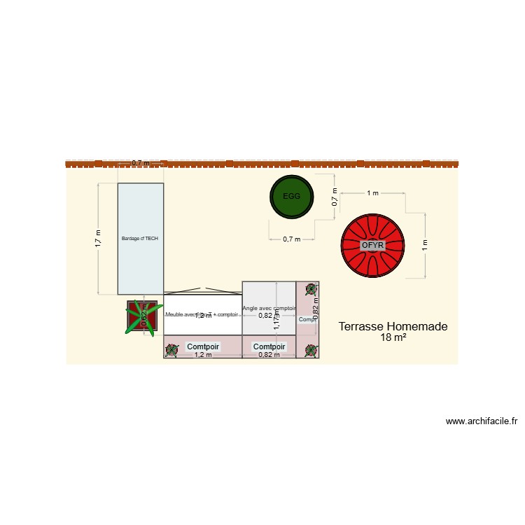 ext&eacute;rieur cuisine. Plan de 0 pièce et 0 m2