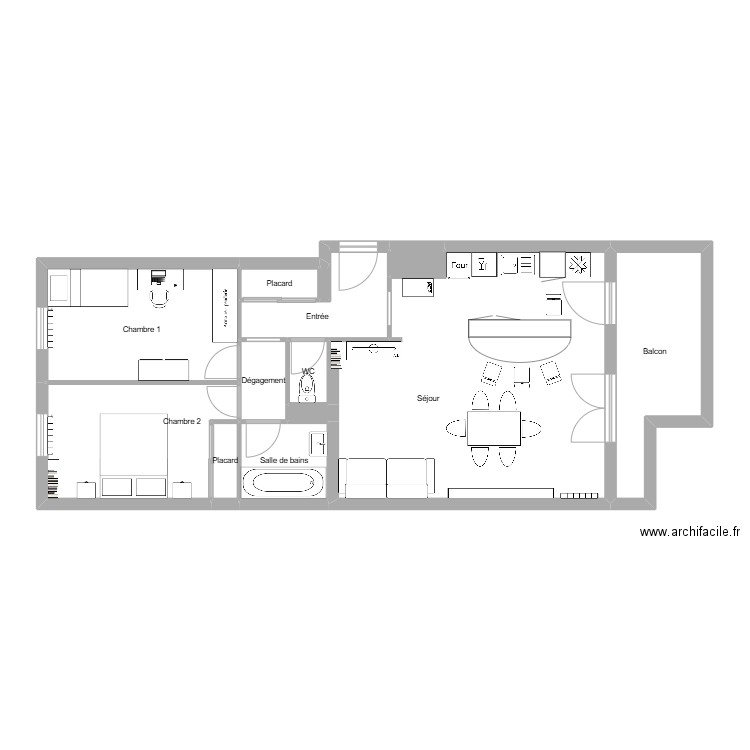 perrin 2. Plan de 13 pièces et 80 m2