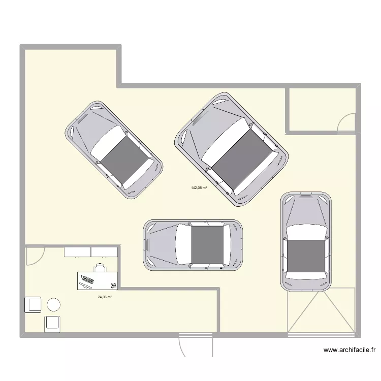AUTOTECH. Plan de 2  et 166 m²