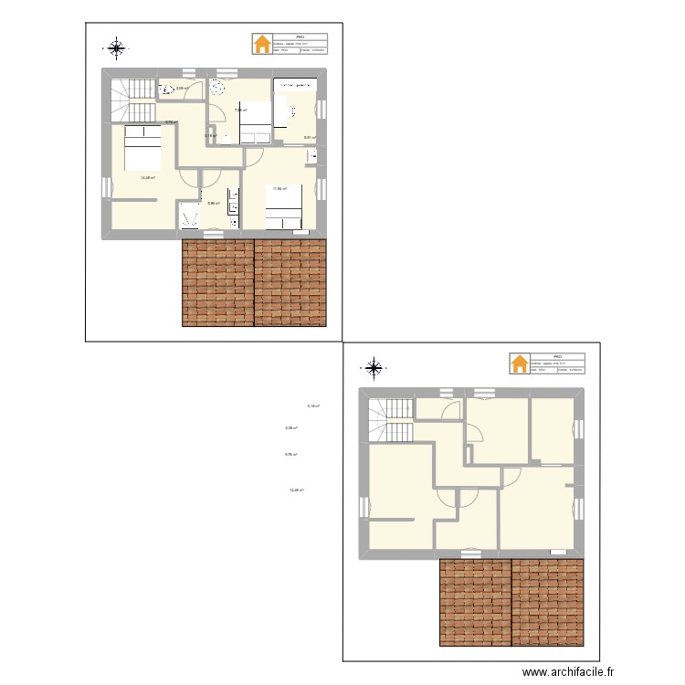 EXE v 23032025 - Villefranche R+1. Plan de 16 pièces et 115 m2