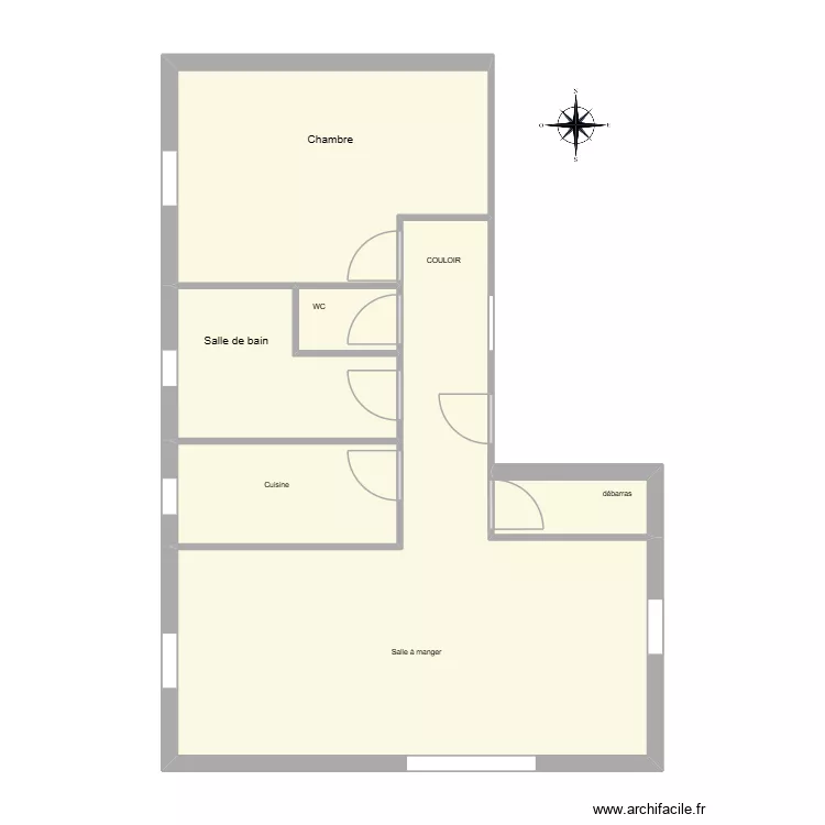 appartement f2 Naoufel MATI. Plan de 6 pièces et 65 m²