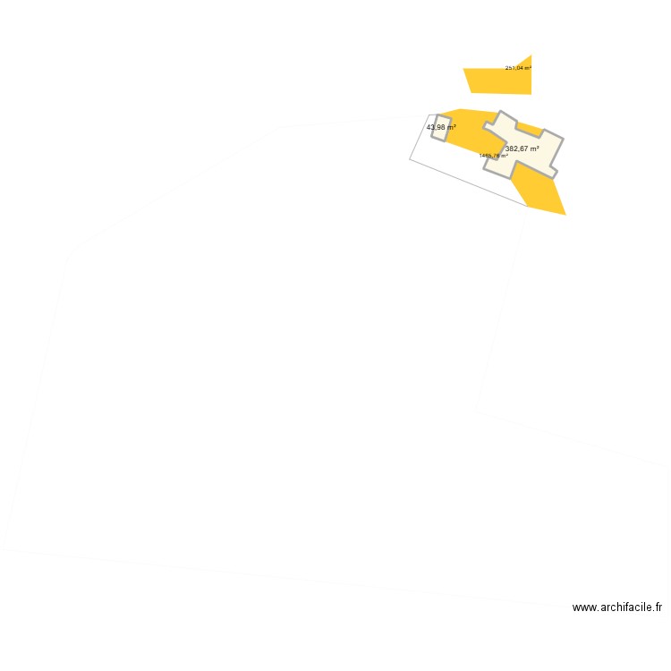Plan de masse. Plan de 2 pièces et 427 m2