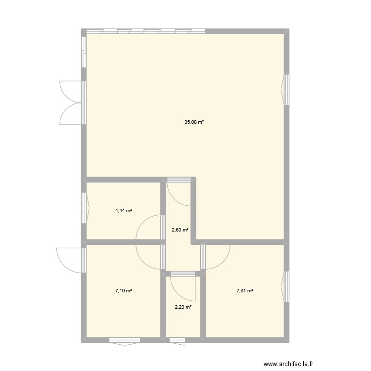KARAIBS. Plan de 6 pièces et 59 m2