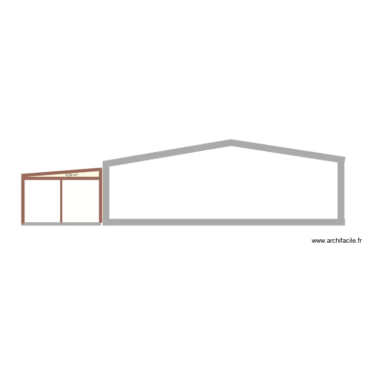 coupe pradet. Plan de 1  et 1 m²
