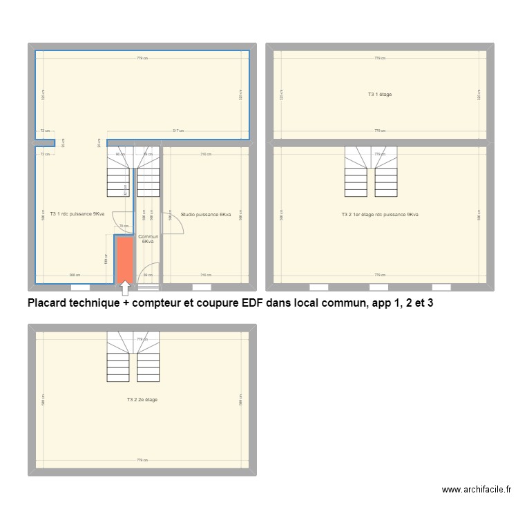 rdc. Plan de 7 pièces et 167 m2