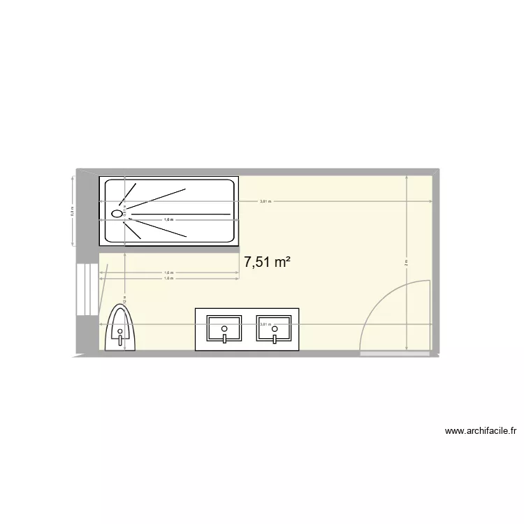 SB modification 2 L&eacute;a & R&eacute;mi. Plan de 1 Pièce et 8 m²