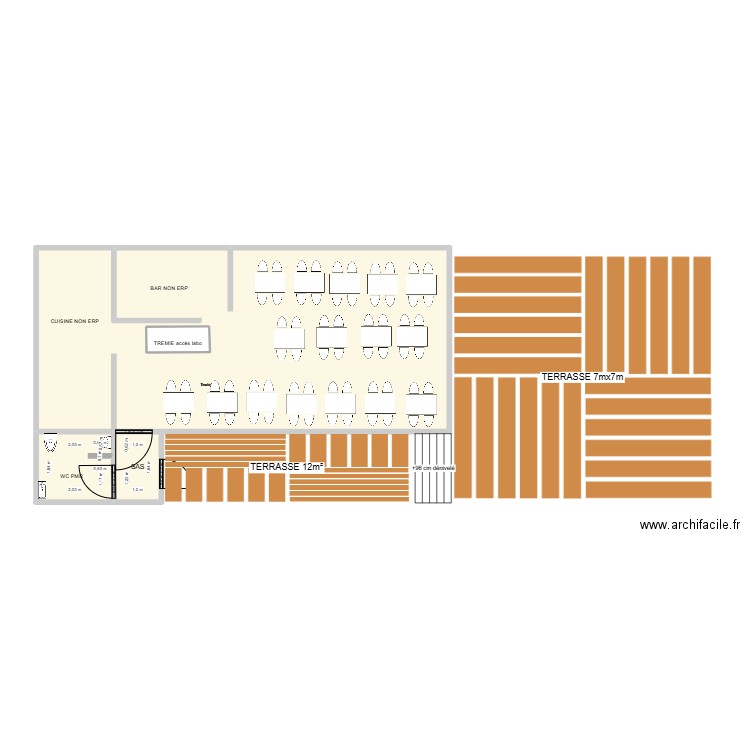Hors piste. Plan de 3 pièces et 61 m2