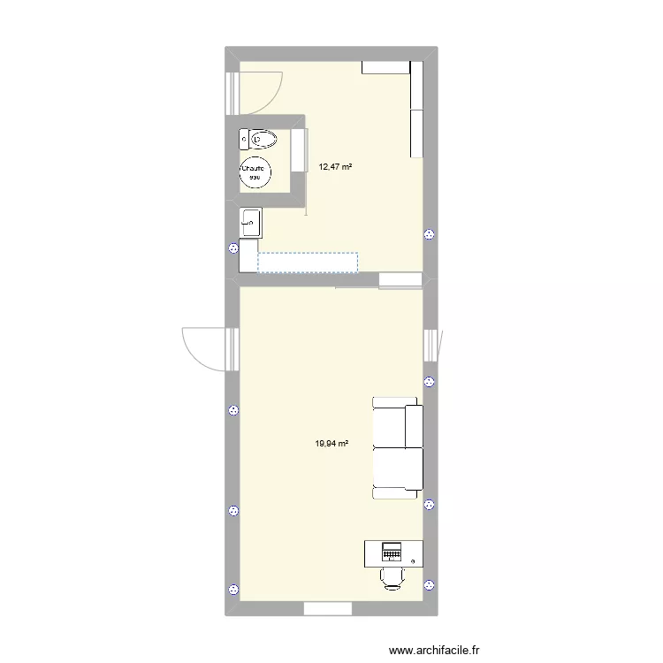 PLAN GARAGE STUDIO. Plan de 