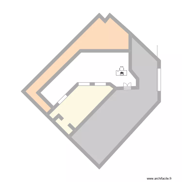 villa. Plan de 4  et 43 m²
