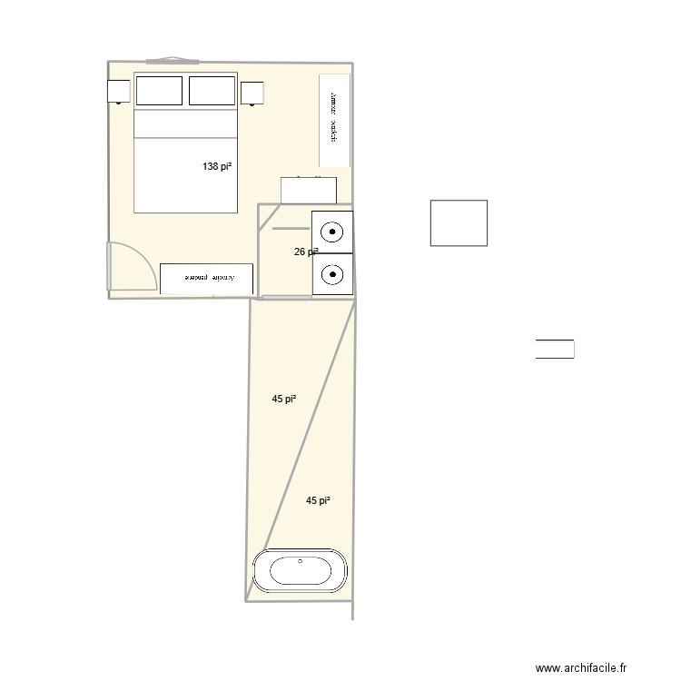 Chambre 3. Plan de 4 pièces et 24 m2