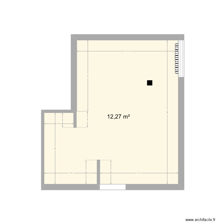 Manga - Sdb Etage. Plan de 1 pièce et 12 m2