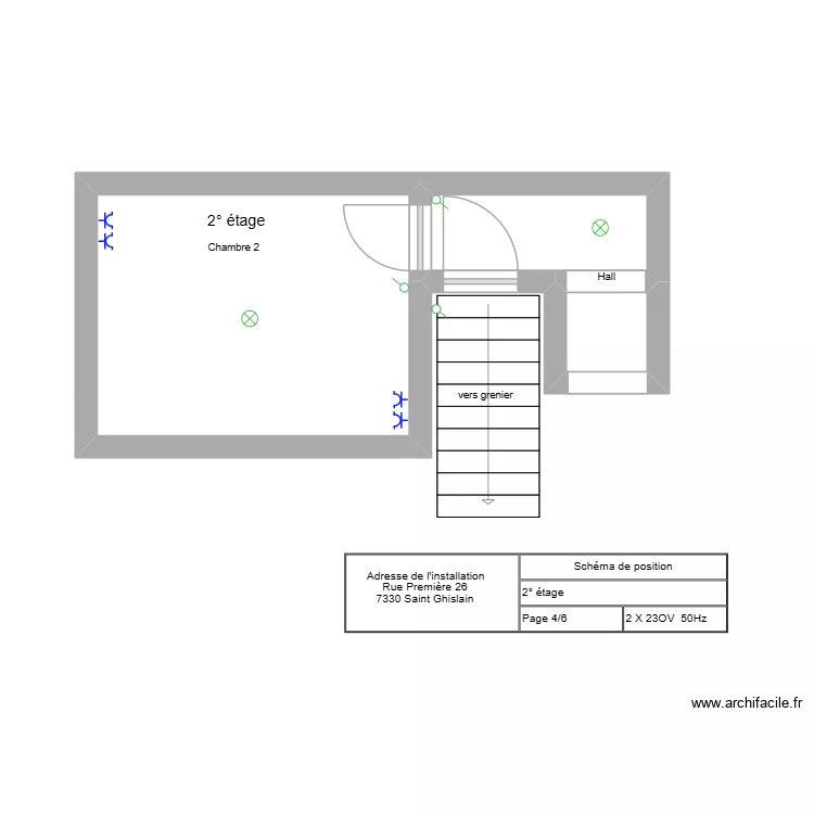 SAINT GHISLAIN 2° étage ELEC. Plan de 3 Pièces et 13 m² SAINT GHISLAIN 2° étage ELEC. Plan de 3 Pièces et 13 m²