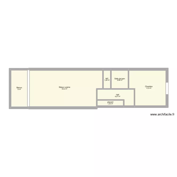 281 galland hardelot. Plan de 7  et 53 m²