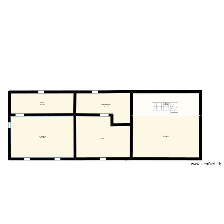 Etage . Plan de 11 pièces et 262 m2