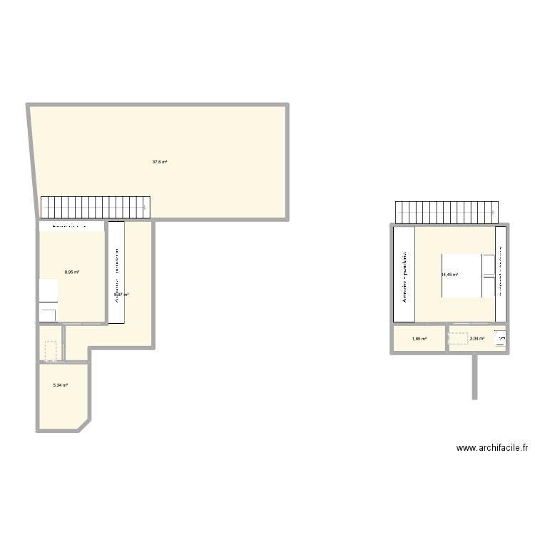 Nollet 2. Plan de 7 pièces et 79 m2