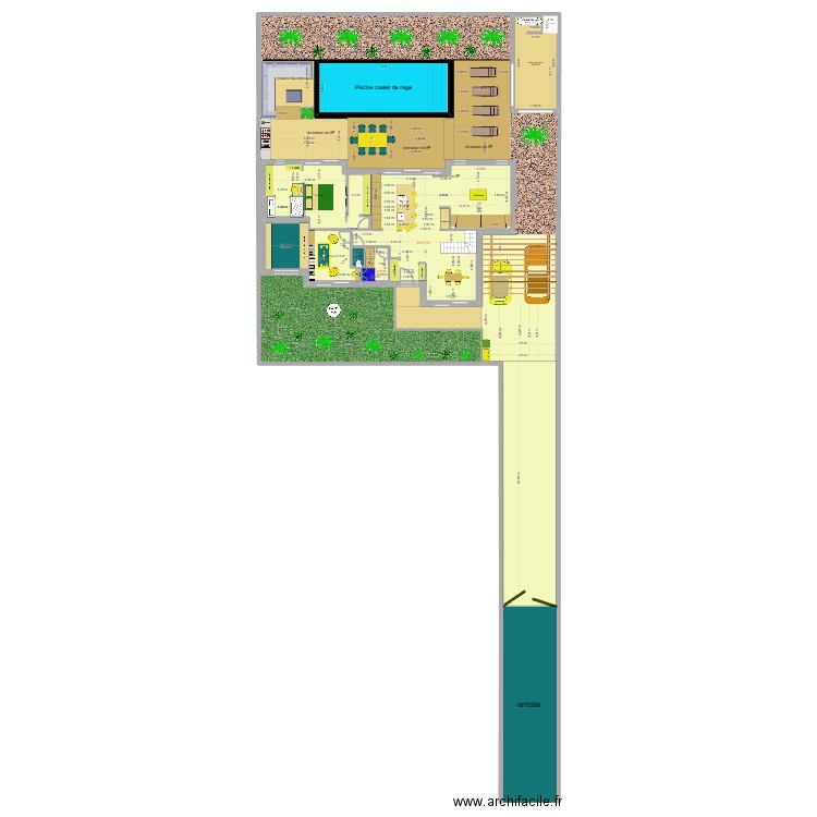 prefailles etages 3. Plan de 16 pièces et 258 m2