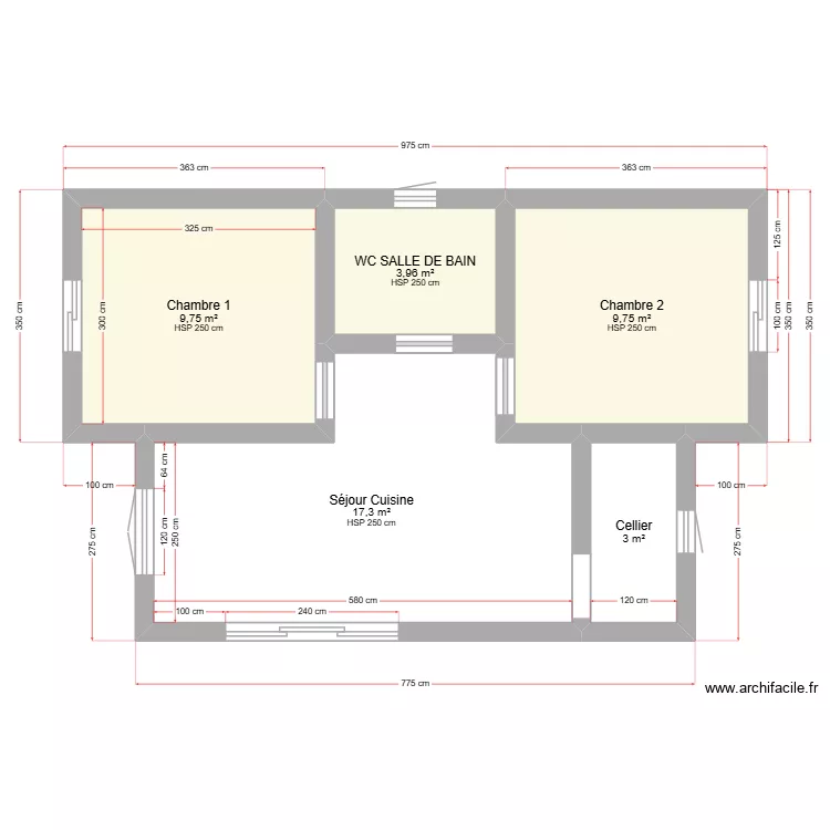 14DEC. Plan de 5  et 44 m²