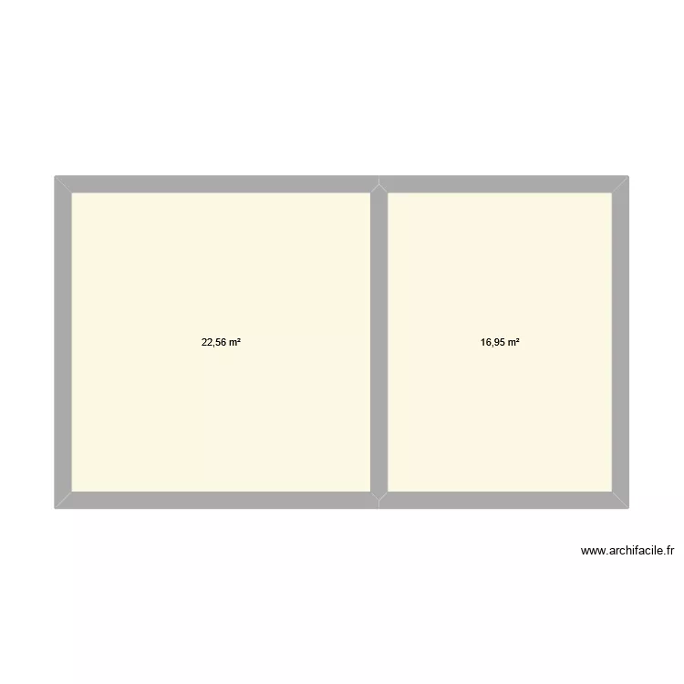 Chambres. Plan de 2  et 40 m²