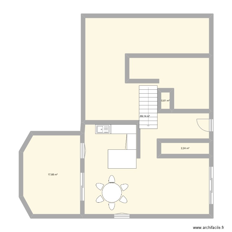 Plan Limas cuisine 2. Plan de 4 pièces et 110 m2