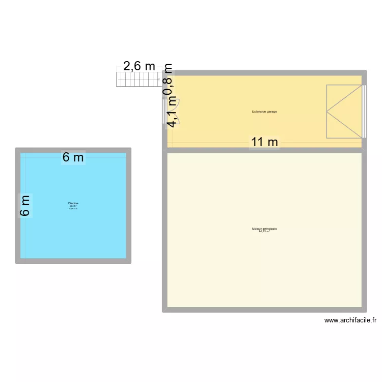 Extension garage. Plan de 3 et 177 m² Extension garage. Plan de 3 et 177 m²
