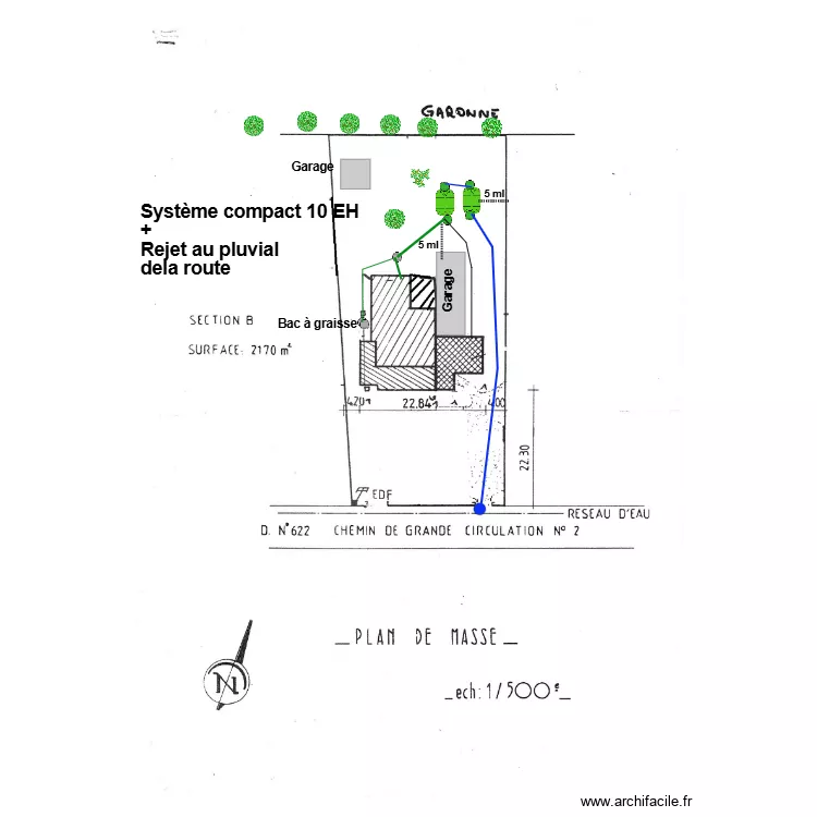 Tripier pluvial. Plan de 