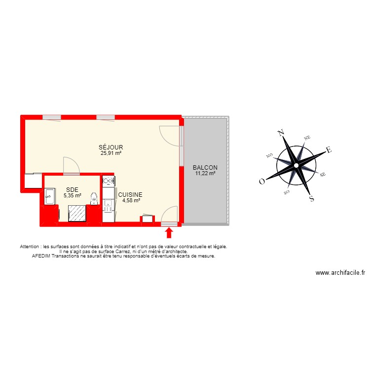 BI 15762 - . Plan de 6 pièces et 48 m2