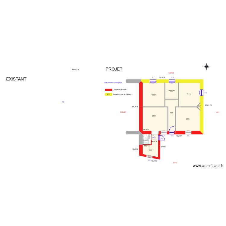 GRELIER Aline_ Projet. Plan de 10 pièces et 85 m2