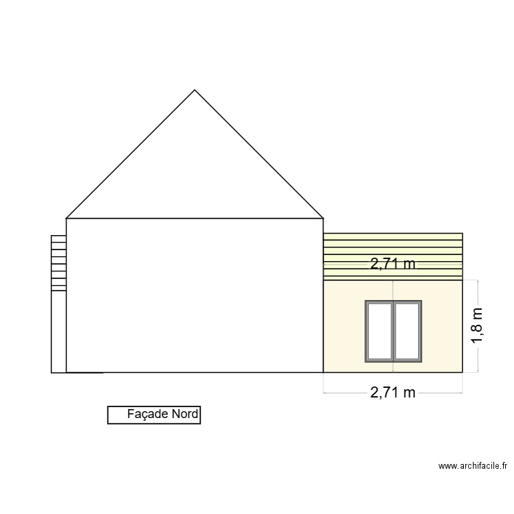 façade nord. Plan de 0 pièce et 0 m2