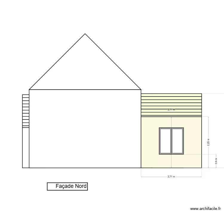 fa&ccedil;ade nord. Plan de 