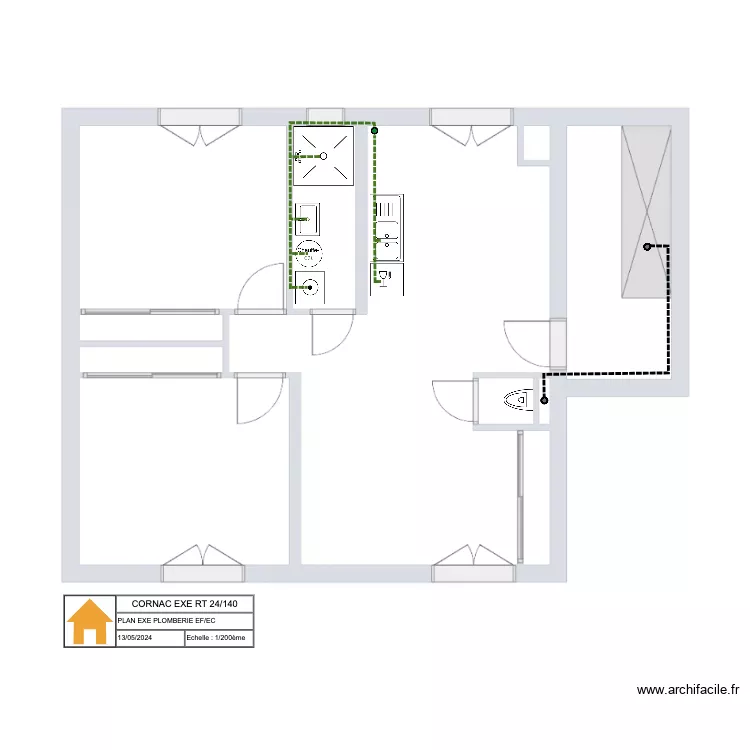 RT 24 - 140 Cornac L'Ormeau PLOMB R+1 EU/EV. Plan de 