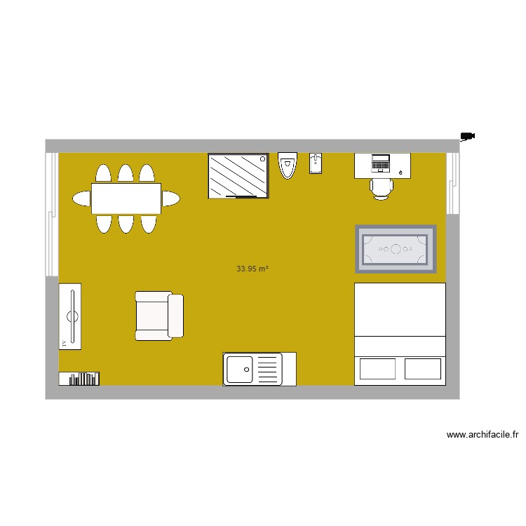 plan 1 STUDIO. Plan de 0 pièce et 0 m2