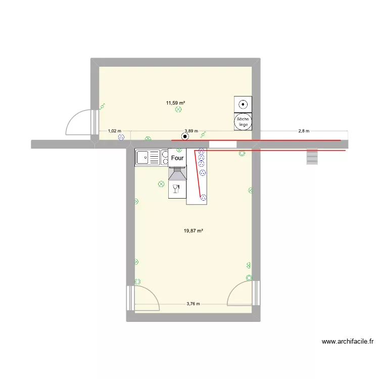 saint aubert 2. Plan de 2  et 31 m²