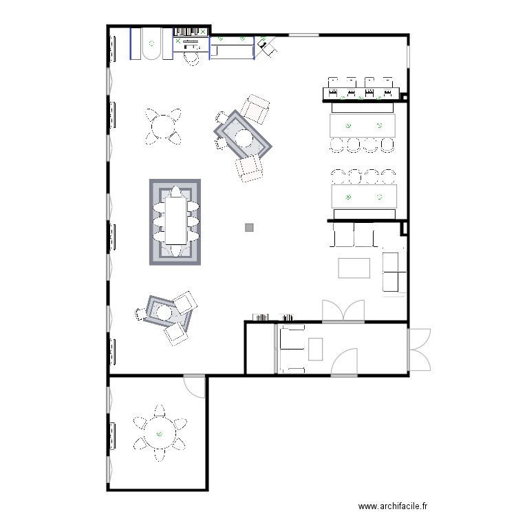 Forward Open Space Amenagement. Plan de 6 pièces et 164 m2