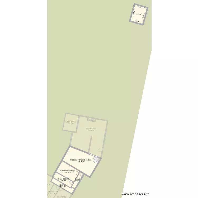 GARCIA. Plan de 23  et 310 m²