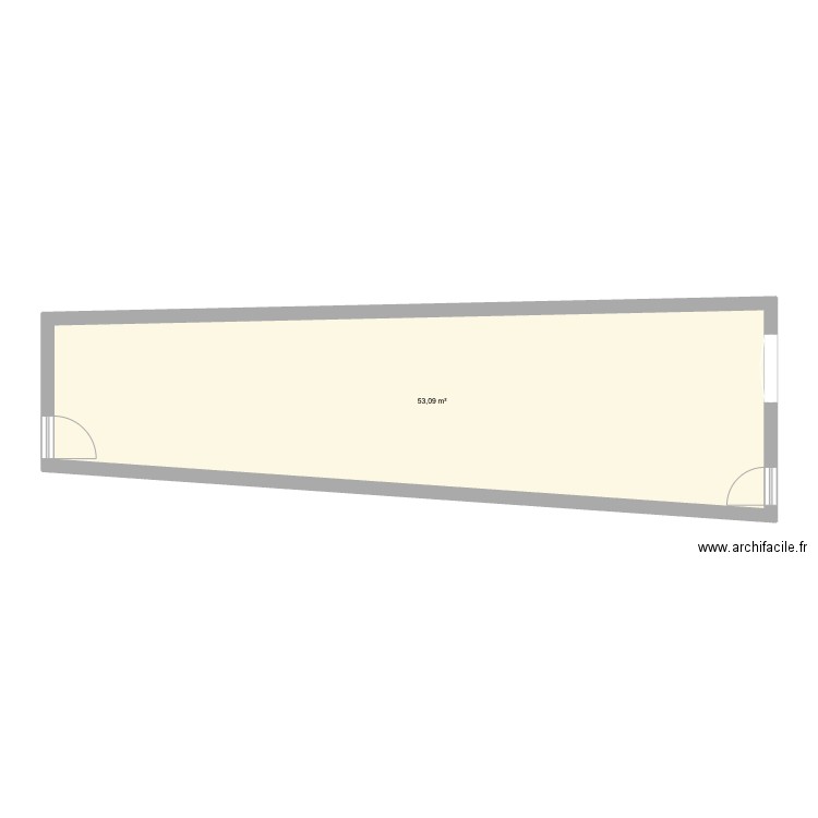 la cote. Plan de 1 pièce et 53 m2