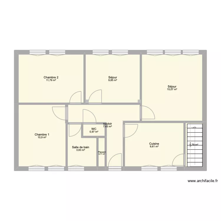 Maison Isle BASE. Plan de 10  et 73 m²