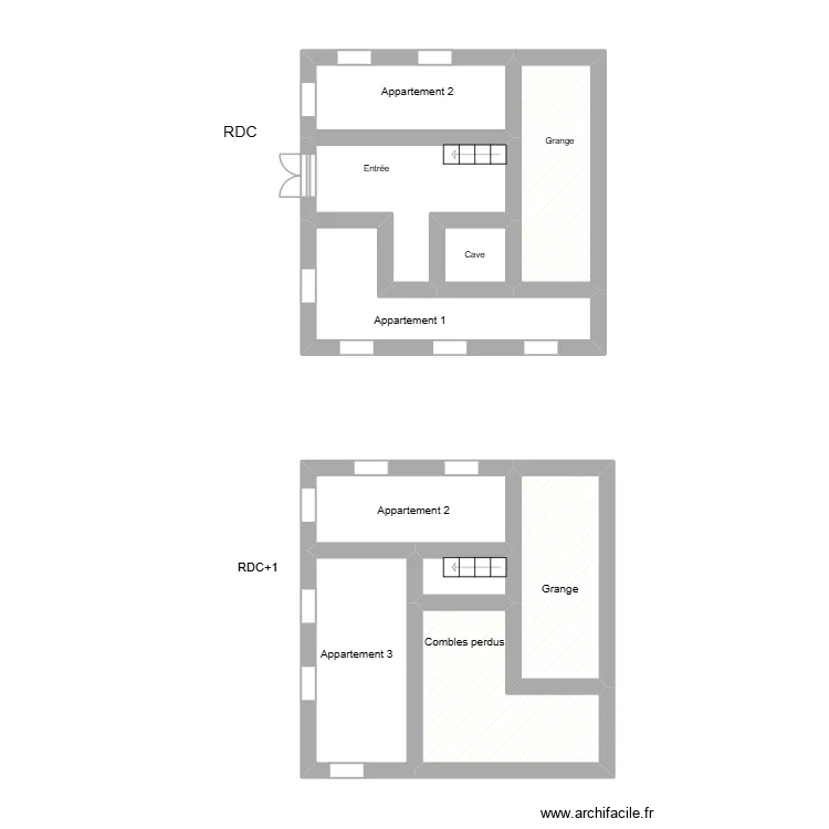 BETARD. Plan de 10  et 40 m²