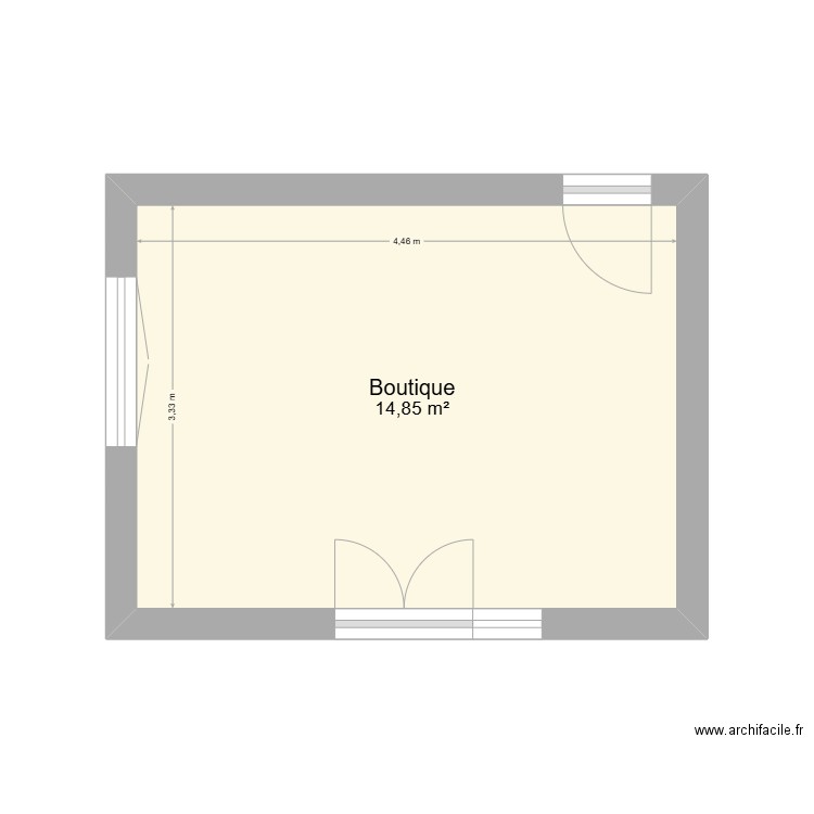 Intérieur avant travaux. Plan de 1 pièce et 15 m2