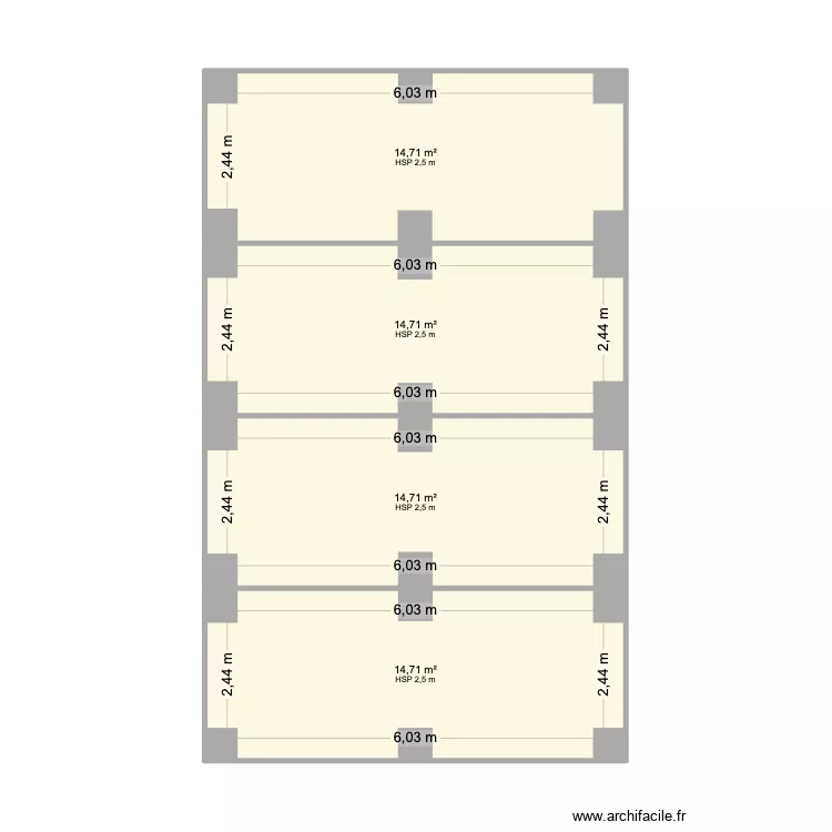 rdc plan de masse fondation. Plan de 4  et 59 m²