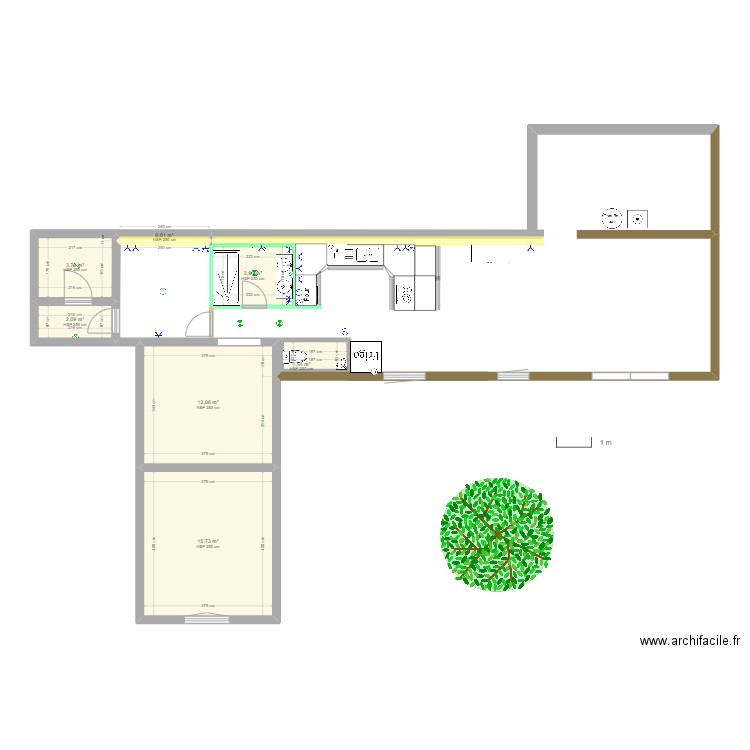 Plan de masse réseau. Plan de 8 pièces et 68 m2