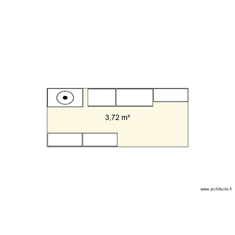cellier. Plan de 1 pièce et 4 m2