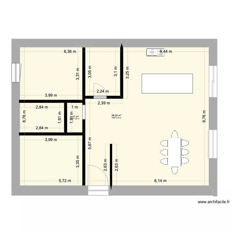 plein pied L. Plan de 