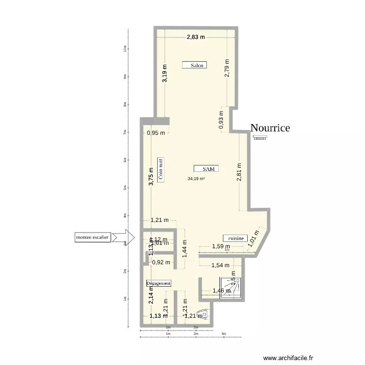 Will. Plan de 2  et 35 m²