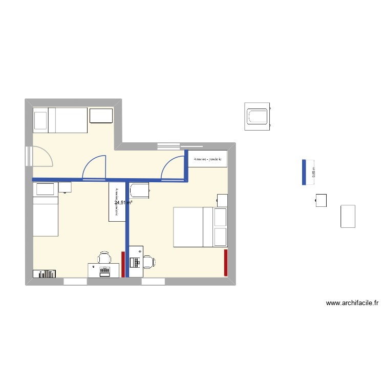 G&icirc;te. Plan de 0 pièce et 0 m2