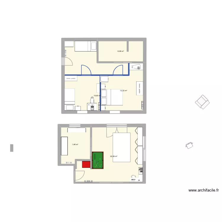 Gîte. Plan de 5 et 69 m² Gîte. Plan de 5 et 69 m²