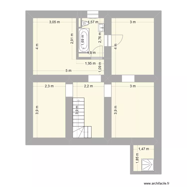 BENYAROU 1. Plan de 8  et 63 m²