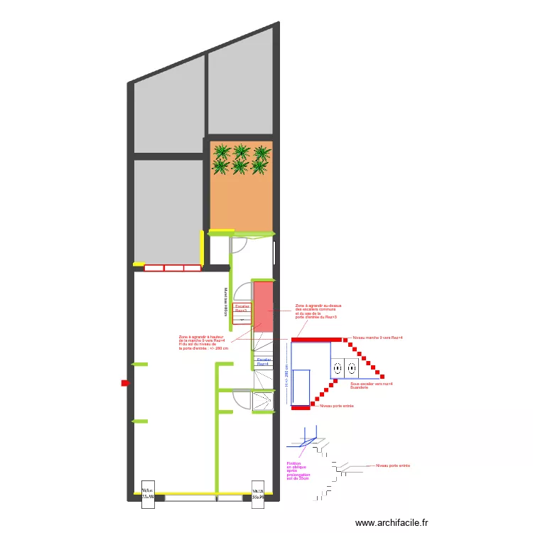 BAUCQ 77 3e étage -Rangement sus escalier commun -. Plan de 7 et 100 m² BAUCQ 77 3e étage -Rangement sus escalier commun -. Plan de 7 et 100 m²